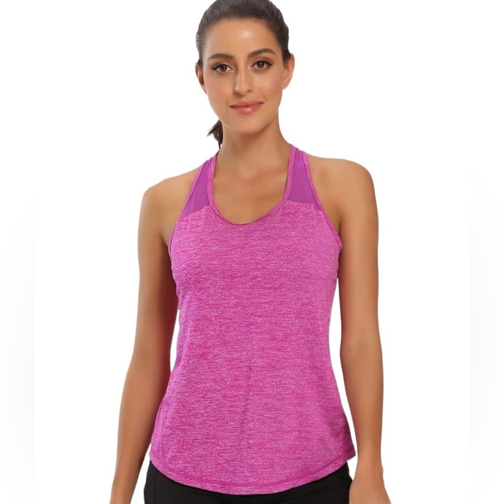 Aeuui Dark Purple Workout Racerback Tank Top Size S